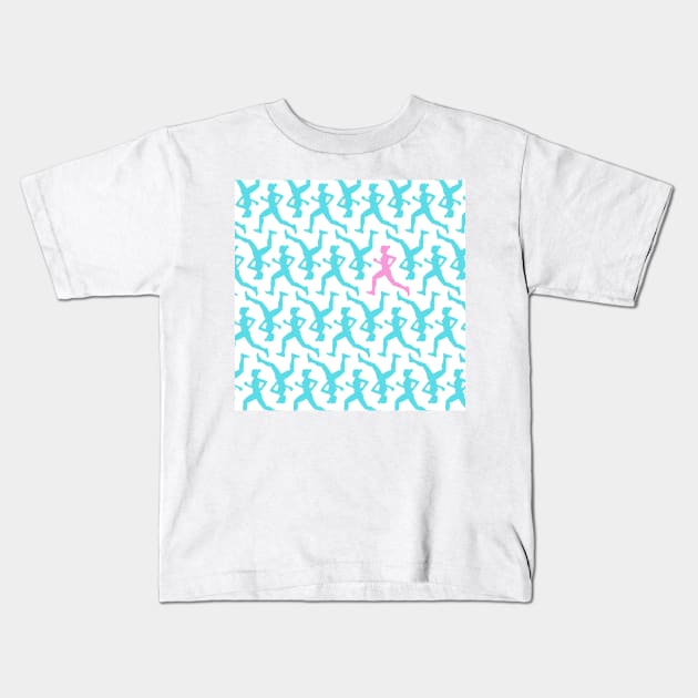 Pastel Runner Pattern Kids T-Shirt by XOOXOO